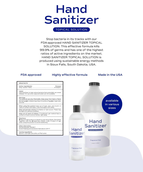 Hand Sanitizer- Topical Solution GALLON SIZE - Black Tai Salt Co.